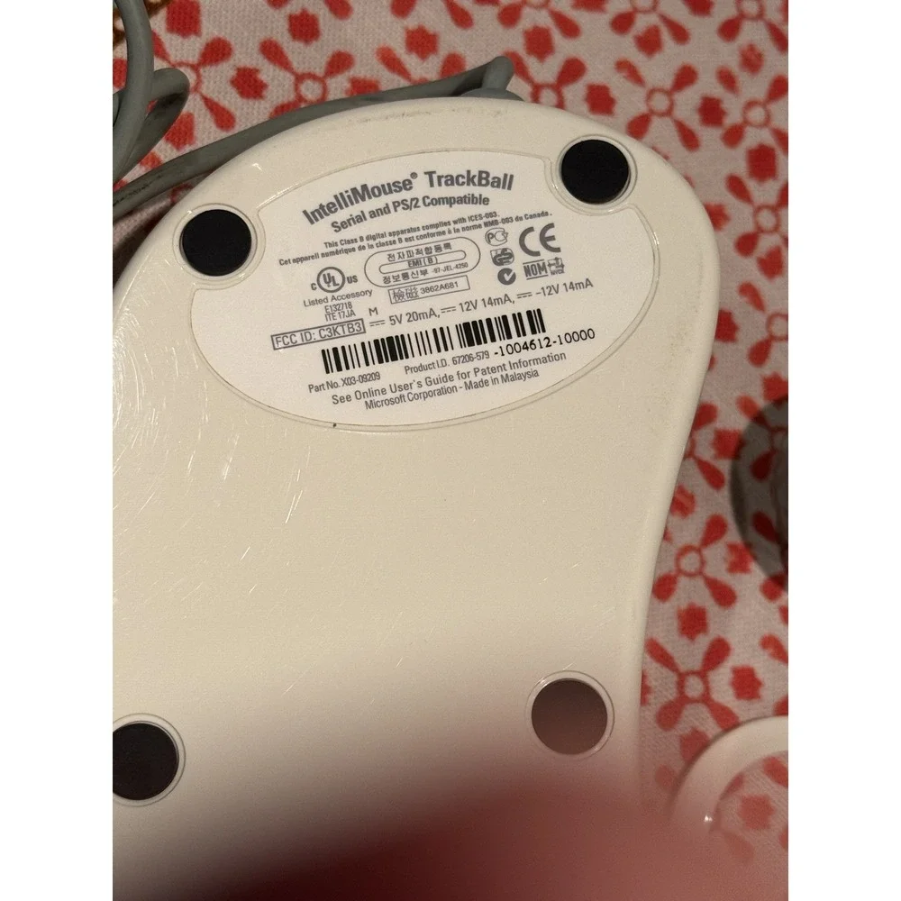 Vintage Microsoft Intellimouse Trackball Mouse Serial PS/2 X03-09209 2 of 2